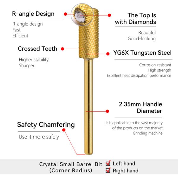 5.35mm straight barrel flat head cross teeth with drill (rounded corners) - 图片 2