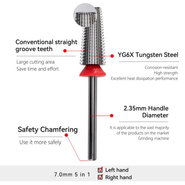 7.0mm 5-in-1 straight groove gear - 图片 2
