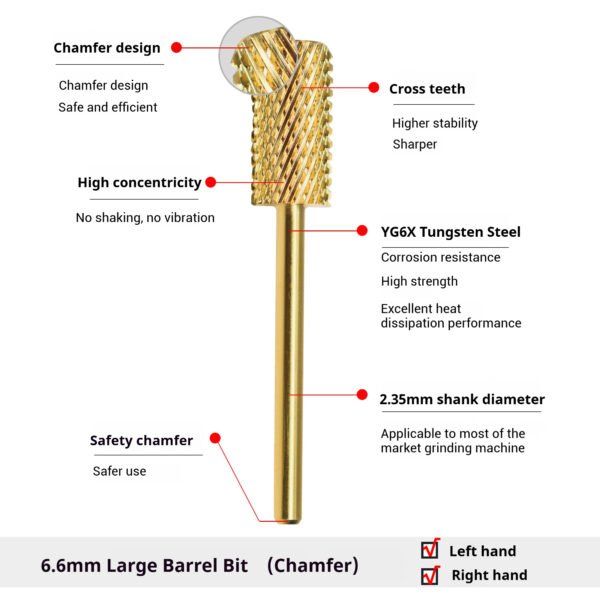 6.6mm straight flat head (chamfered) - 图片 2